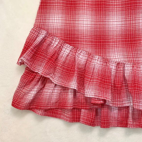 Plaid Ruffled Skirt in Red Size Small - Picture 4 of 5